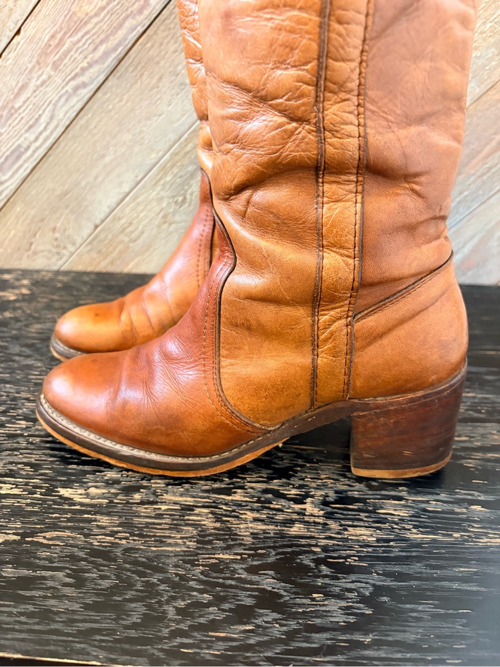 RARE Vintage Black Label Frye Campus Cowgirl Boots, Made in USA, Size 6.5, #8555 - Picture 6 of 14
